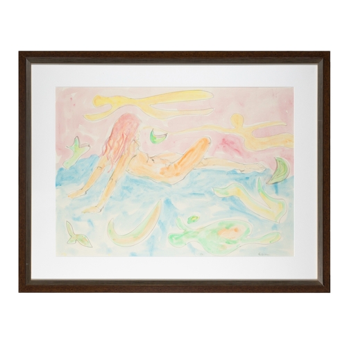 72 - Gerard Dillon (1916-1971)  Female Bather Watercolour, 40 x 56cm (15¾ x 22)  Signed  Provenance: With... 