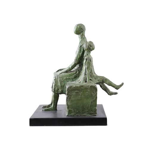 75 - Melanie Le Brocquy HRHA (1919 - 2018)  At an Art Gallery II Bronze, on black marble base, 25 x 24 x ... 