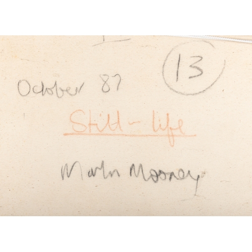 79 - Martin Mooney (b.1960)  Still Life (1987)  Oil on canvas, 54.5 x 54.5cm (21½ x 21½)  Signed and date... 