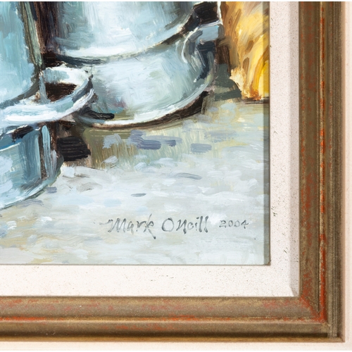 80 - Mark O'Neill (b. 1963)  The Wood Shed (2004)  Oil on board, 29.5 x 18cm (11½ x 7'') Signed and dated... 