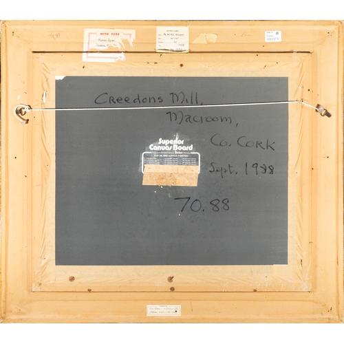 82 - Thomas Ryan PPRHA (1929-2021)  Creedon's Mill, Macroom, Co. Cork (1988)  Oil on board, 50.6 x 61cm (... 