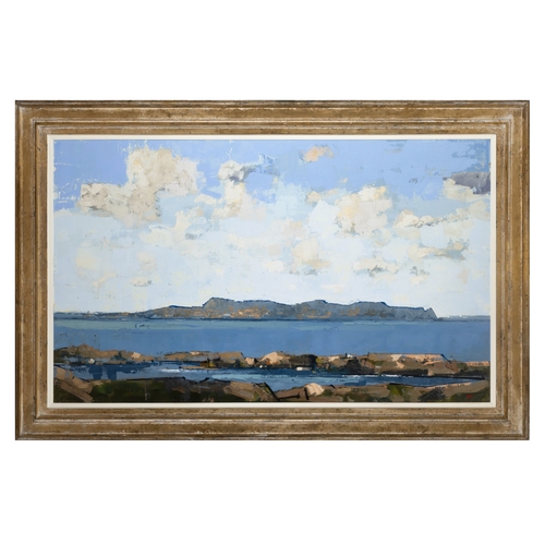 84 - Martin Mooney (b.1960)  Howth from Sandycove (2023)  Oil on board, 91 x 153cm (35¾ x 60¼)  Signed wi... 