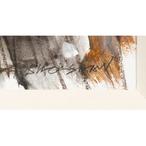 9 - Basil Blackshaw HRUA HRHA (1932-2016)  The Bridge Oil on board 29 x 29cm (11½ x 11½) Signed  Provena... 