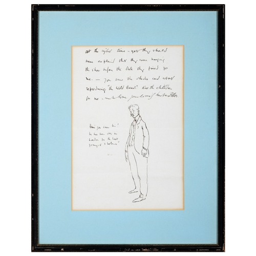 92 - Sir William Orpen, RA RHA (1876-1931)
An Illustrated Letter with Sketch of George Moore
Ink, 29 x 19... 