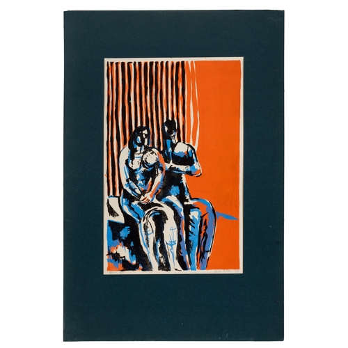 17 - John Behan RHA (b.1938) The Watchers  Lithograph, 49.5 x 32cm Signed, numbered 5/12 and dated April ... 