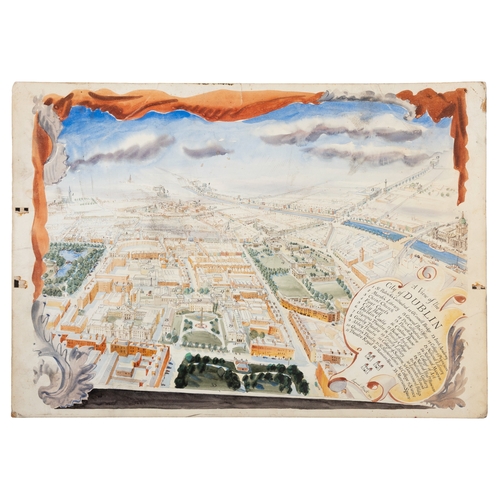 31 - Raymond McGrath RHA (1903 - 1977)  A view of the City of Dublin  Watercolour, 54 x 76cm  Signed and ... 