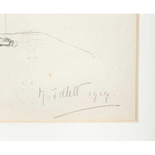 40 - Mainie Harriet Jellett (1897-1944)  Study of a Male Nude Pencil, 30 x 24cm Signed and dated 1919