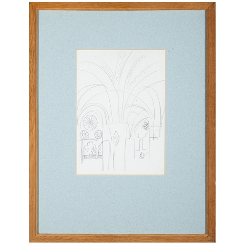 46 - Father Jack Hanlon (1913-1968)  Church Interior Pencil, 23 x 16cm   Provenance: With Neptune Gallery... 