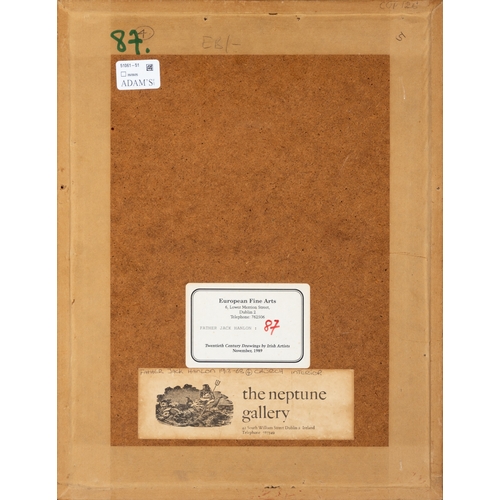 46 - Father Jack Hanlon (1913-1968)  Church Interior Pencil, 23 x 16cm   Provenance: With Neptune Gallery... 