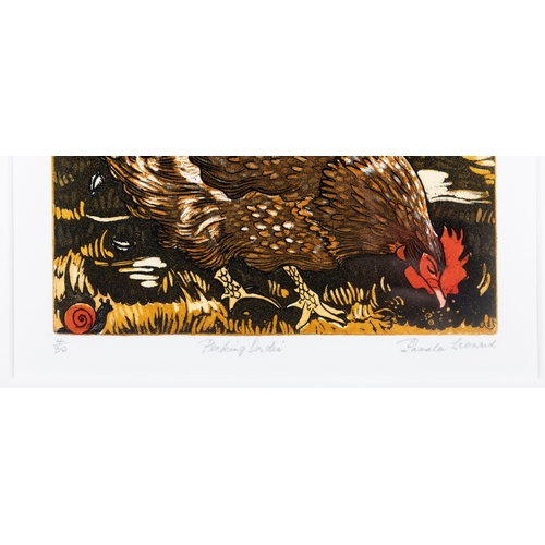 5 - PAMELA LEONARD (B.1940)  Pecking Order  Etching, 26 x 19cm  Signed, inscribed with title and numbere... 