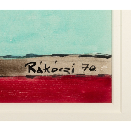 58 - Basil Ivan Rakoczi (1908-1979)  Dogs Fighting  Watercolour, 32 x 39cm  Signed and dated (19)70