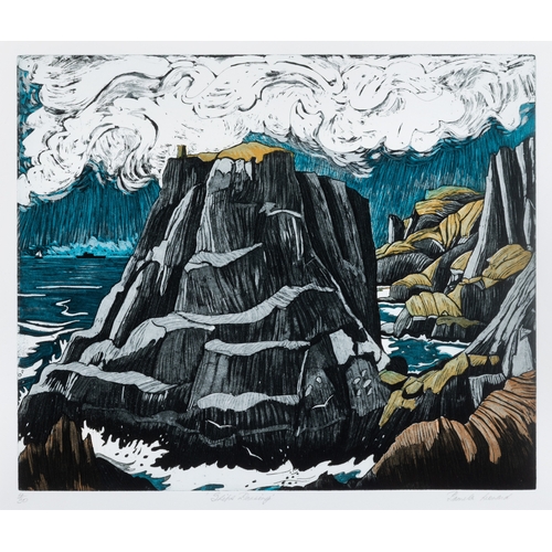 7 - PAMELA LEONARD (B.1940)  Ships Passing  Etching, 32 x 38cm  Signed, inscribed with title and numbere... 