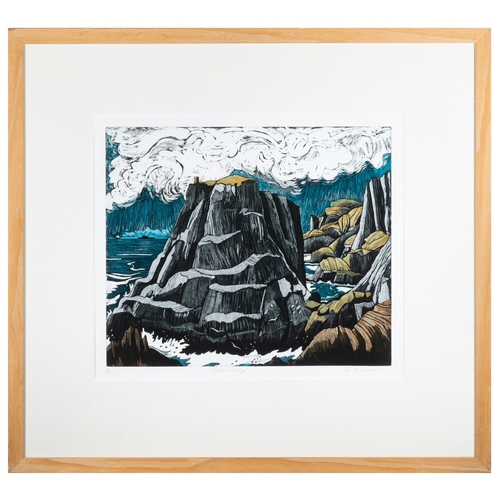 7 - PAMELA LEONARD (B.1940)  Ships Passing  Etching, 32 x 38cm  Signed, inscribed with title and numbere... 