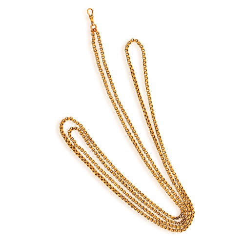 A 9K GOLD LONG CHAIN NECKLACE * rolo-link chain * swivel clasp * in 9K ...
