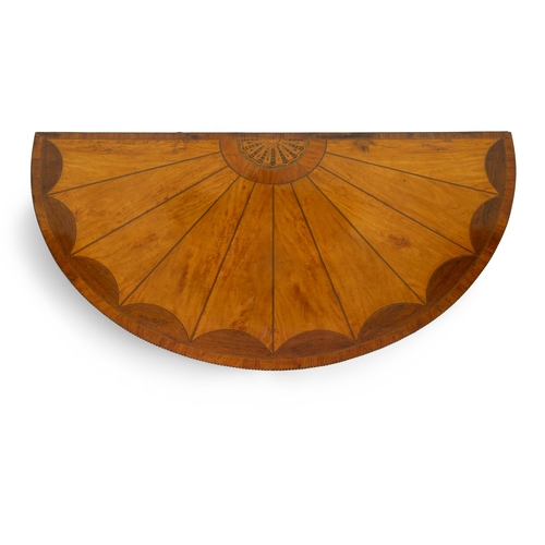 463 - A FINE PAIR OF GEORGE III D-SHAPED HARDWOOD AND ROSEWOOD INLAID COMMODES, IN THE MANNER OF WILLIAM M... 