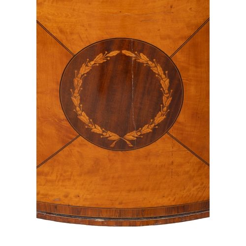 463 - A FINE PAIR OF GEORGE III D-SHAPED HARDWOOD AND ROSEWOOD INLAID COMMODES, IN THE MANNER OF WILLIAM M... 