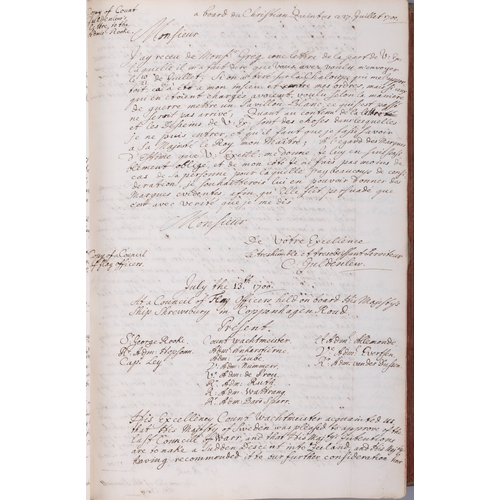 522 - A COLLECTION OF THREE VELLUM BOUND DOCUMENT/RECORD BOOKS, LATE 17TH /EARLY 18TH CENTURY MAINTAINED B... 