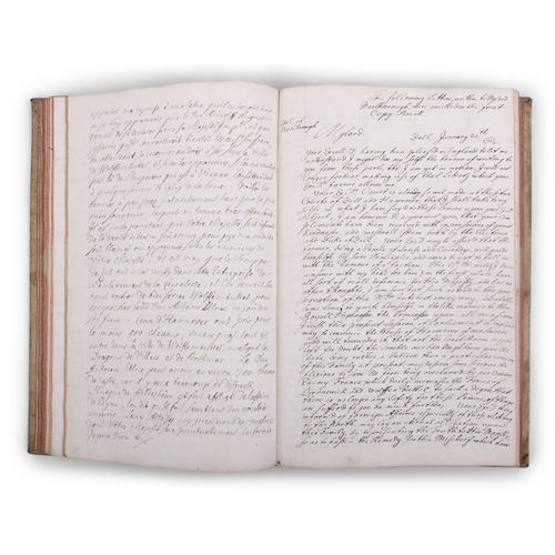 522 - A COLLECTION OF THREE VELLUM BOUND DOCUMENT/RECORD BOOKS, LATE 17TH /EARLY 18TH CENTURY MAINTAINED B... 