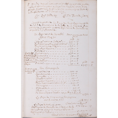 522 - A COLLECTION OF THREE VELLUM BOUND DOCUMENT/RECORD BOOKS, LATE 17TH /EARLY 18TH CENTURY MAINTAINED B... 