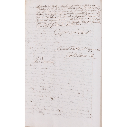 522 - A COLLECTION OF THREE VELLUM BOUND DOCUMENT/RECORD BOOKS, LATE 17TH /EARLY 18TH CENTURY MAINTAINED B... 