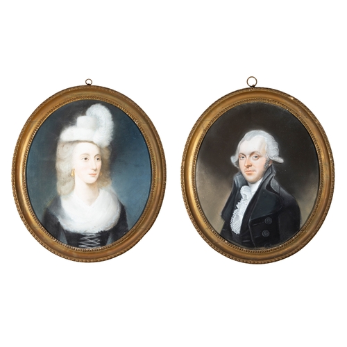 573 - PROVINCIAL IRISH SCHOOL, 18TH CENTURY Portrait of a Lady, a Large Plume in her Hat; and Portrait of ... 