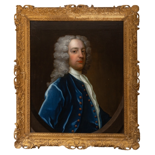 JAMES LATHAM (1696-1747) Portrait of a gentleman, half-length, in a ...