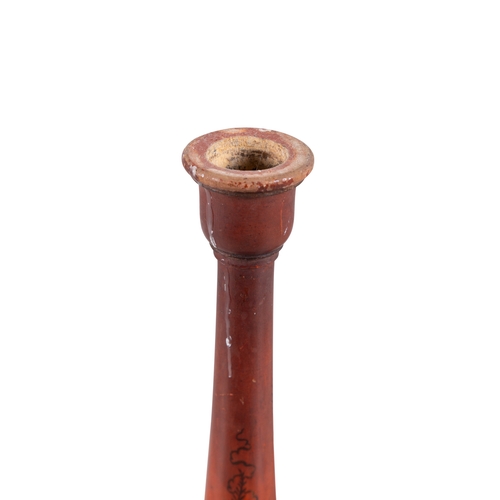 267 - A PAIR OF CHINOISERIE PAINTED CANDLESTICKS, LATE 19TH CENTURY   each 31cm high