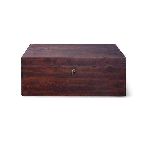 268 - A MAHOGANY BOX, 19TH CENTURY   30cm wide x 12cm high