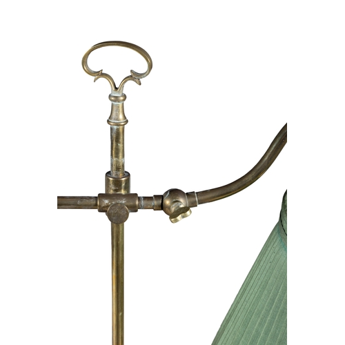 308 - A BLACK AND GOLD JAPANNED STANDARD LAMP AND READING TABLE, (E)   c. 157cm high     ELECTRICAL GOOD I... 