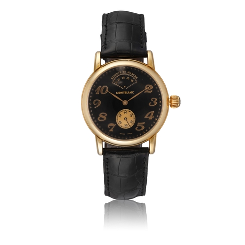103 - MONTBLANC MEISTERSTÜCK RÉSERVE DE MARCHE, REF. 7007 An 18K rose gold automatic wristwatch with power... 