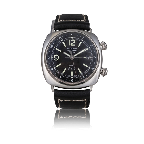 68 - PANERAI RADIOMIR GMT ALARM, REF. PAM 98, STAINLESS STEEL WRISTWATCH A bold and distinctive stainless... 