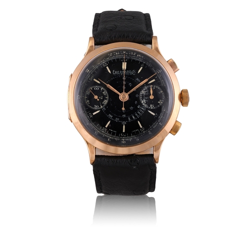 71 - EBERHARD & CO EXTRA-FORT CHRONOGRAPH, 18K YELLOW GOLD A fine and attractive 18K yellow gold manual w... 