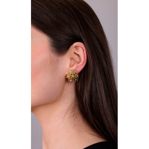 107 - A PAIR OF DIAMOND EARRINGS, ITALIAN, CIRCA 1960  The private collection of a Roman Lady (lot 103 to ... 