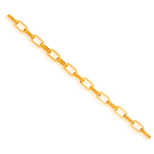 75 - A GOLD BRACELET, CIRCA 1960  Composed of oval polished gold links, interspersed by textured gold rop... 