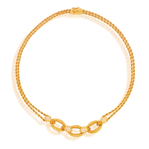 93 - BOUCHERON: A DIAMOND 'SERPENT BOHÈME' PENDANT NECKLACE, CIRCA 1970  The pendant composed of three ov... 