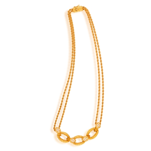 93 - BOUCHERON: A DIAMOND 'SERPENT BOHÈME' PENDANT NECKLACE, CIRCA 1970  The pendant composed of three ov... 