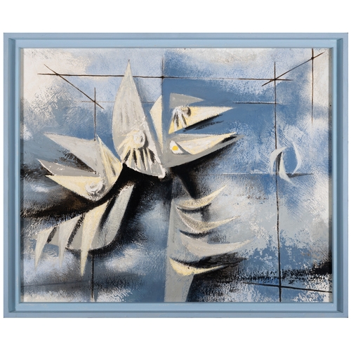 3 - Nevill Johnson (1911-1999)  Bird (1957)  Oil on board, 31 x 42cm (12¼ x 16½) Signed, inscribed and d... 