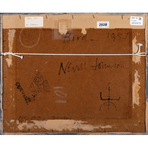 3 - Nevill Johnson (1911-1999)  Bird (1957)  Oil on board, 31 x 42cm (12¼ x 16½) Signed, inscribed and d... 