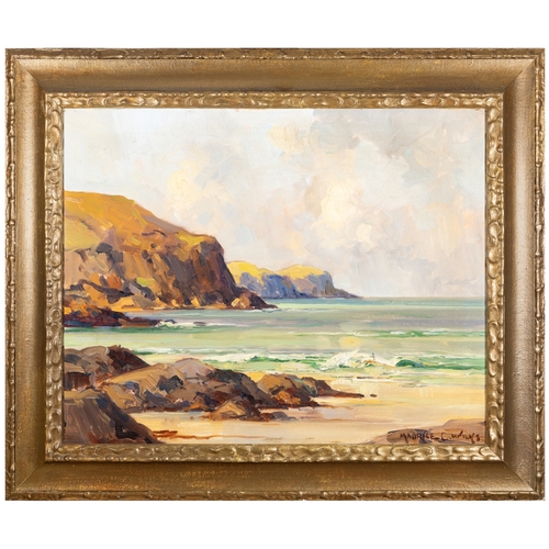 41 - Maurice C. Wilks RUA ARHA (1910-1984)  Torr Head, Antrim Oil on canvas, 39.5 x 50cm (15½ x 19½) Sign... 