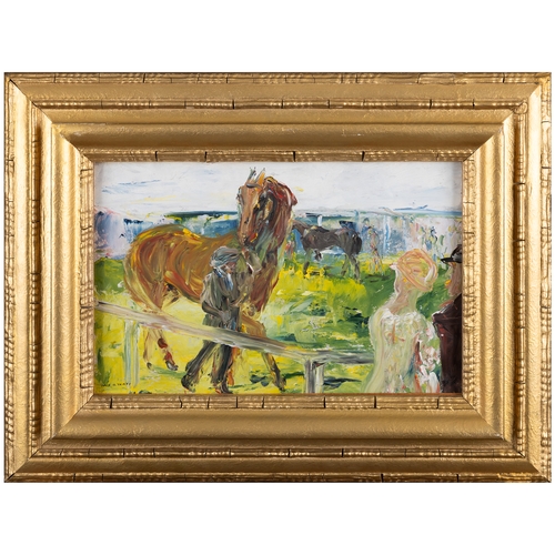 12 - Jack Butler Yeats RHA (1871-1957)  The Paddock, Naas (1927) Oil on board, 23 x 35cm (9 x 14) Signed ... 