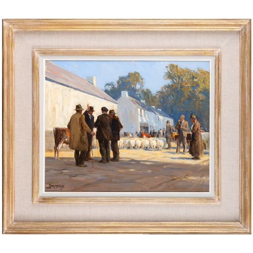 13 - Frank McKelvey RHA RUA (1895-1974)  The Fair Day, Camlough, Co. Armagh Oil on canvas, 42 x 52.5cm (1... 