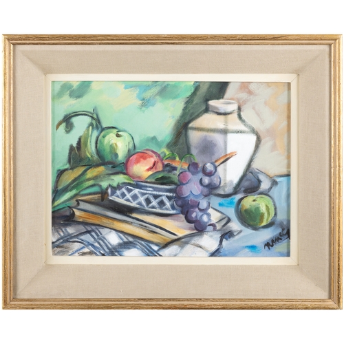 23 - Norah McGuinness HRHA (1901-1980)  Still Life with Fruit Oil on board, 30 x 40cm (11¾ x 15¾'')  Sign... 