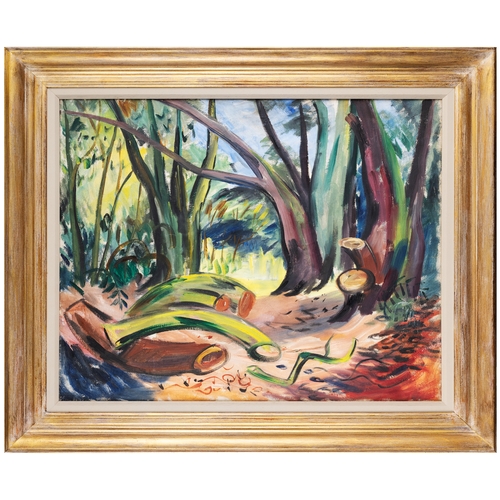 24 - Norah McGuinness HRHA (1901-1980)  Woodland Scene Oil on canvas, 64 x 76cm (25 x 29¾'')  Provenance:... 