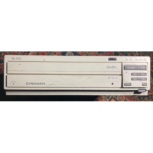 34 - Pioneer laser disc player LD-V43000, working with power lead, previously rack mounted hence side cas... 