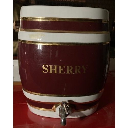 60 - Ceramic sherry barrel and tap - collection by appointment only please