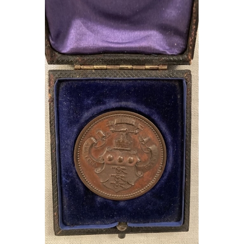 112 - A royal military academy gymnastics competition winning team medallion in original case