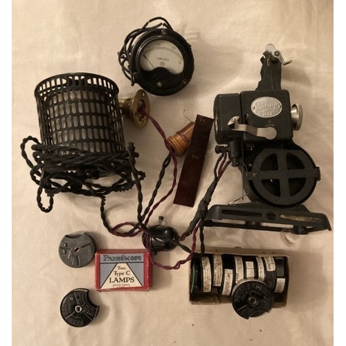 132 - Early Pathescope Kid 8mm projector with various 8mm film and accessories, films c.1930's, many socia... 