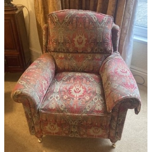 21 - Two Duresta armchairs in Beaminster design, coil sprung base and serpentine sprung back. 98cm x 96cm... 