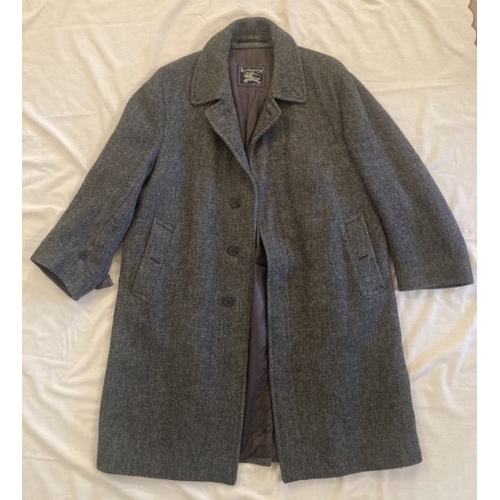 61 - Burberry Harris Tweed handwoven overcoat, 100% wool, 48