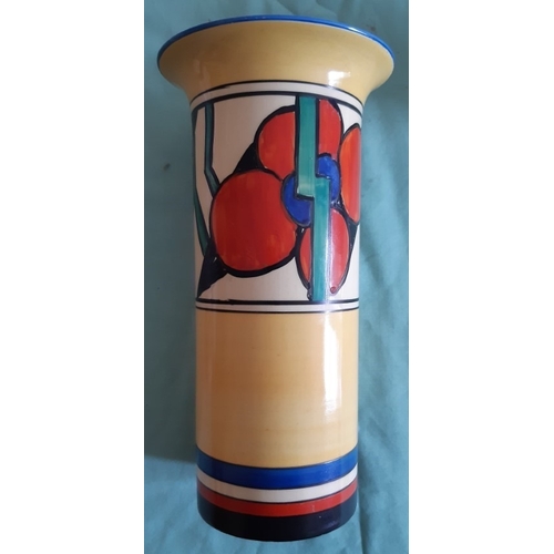 69 - Clarice Cliff Bizarre pattern vase, 23cm H approx.